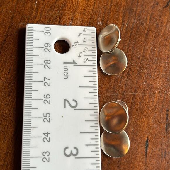 Vintage Maxine Denver Earrings #83 Silver tone Hammered Polished - Picture 3 of 5